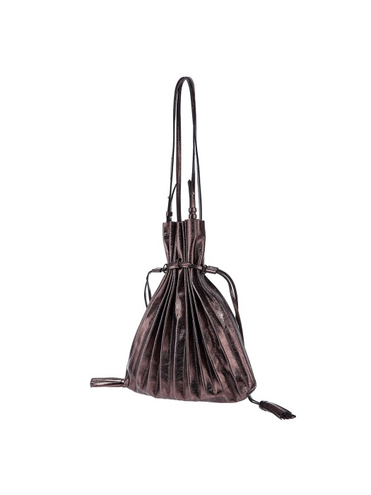 Lucky Pleats Shopper Cracked Chocobrown