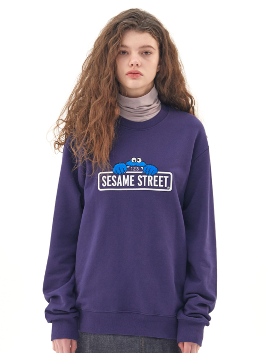 [SS20 SV X Sesame Street] SST Logo Sweatshirts(Navy)