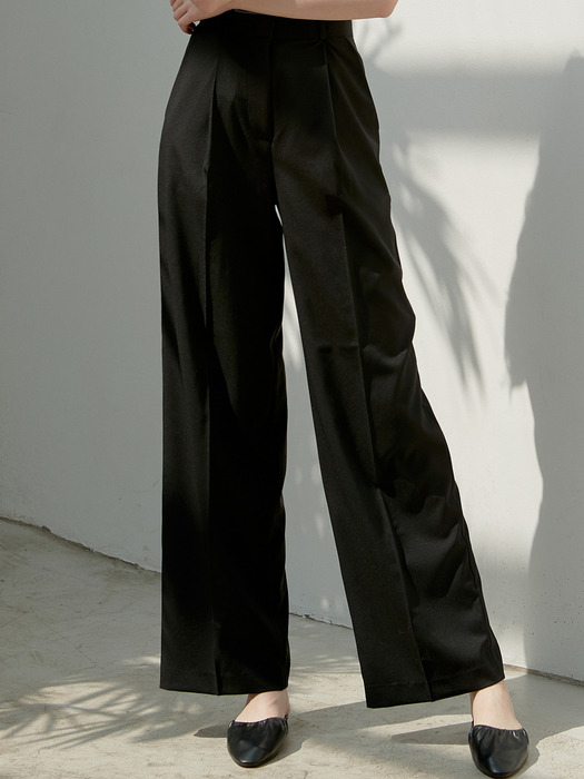 [By Joorti] J403 wide slacks (black)