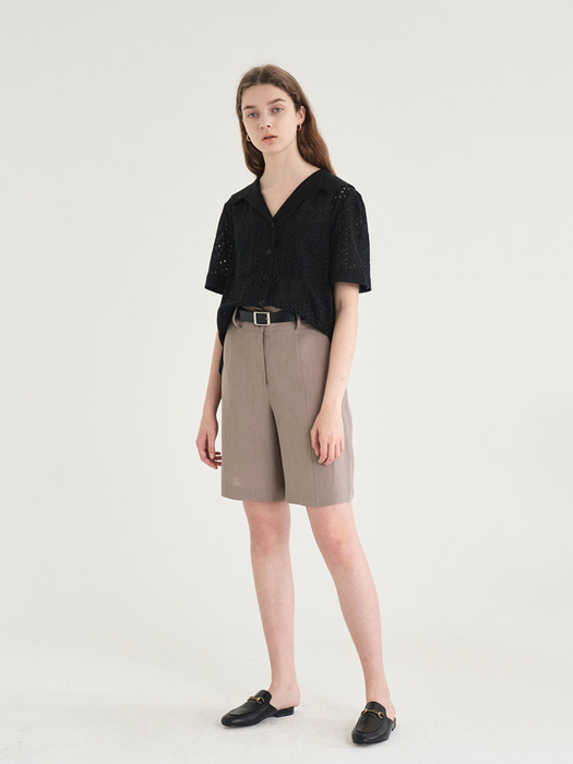 20 SUMMER_Grey Linen Shorts