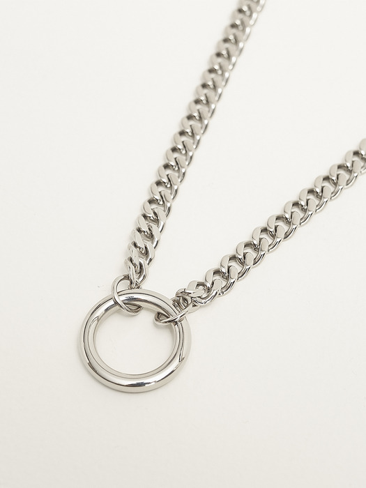 DWS ROUND RING NECKLACE(SILVER)