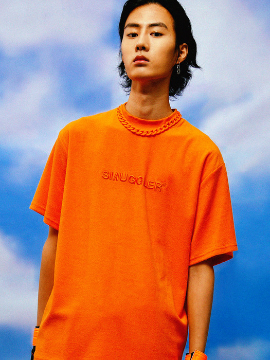 Detachable Chain Terry T-Shirt (Orange)