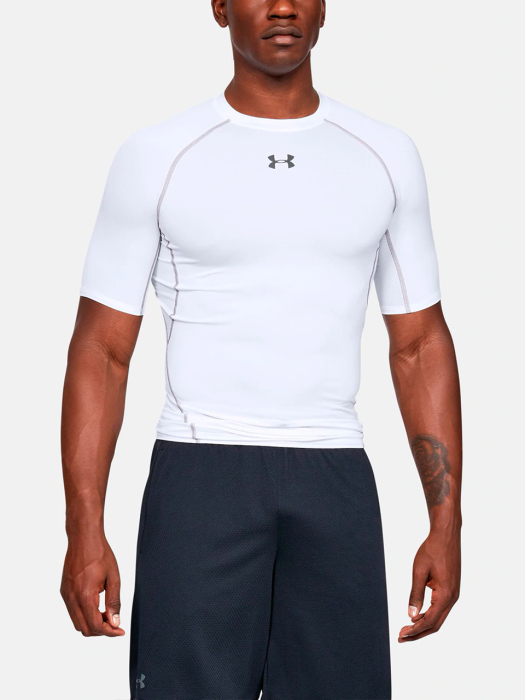 UA HeatGear® 아머 반팔 컴프레션 셔츠 WHITE