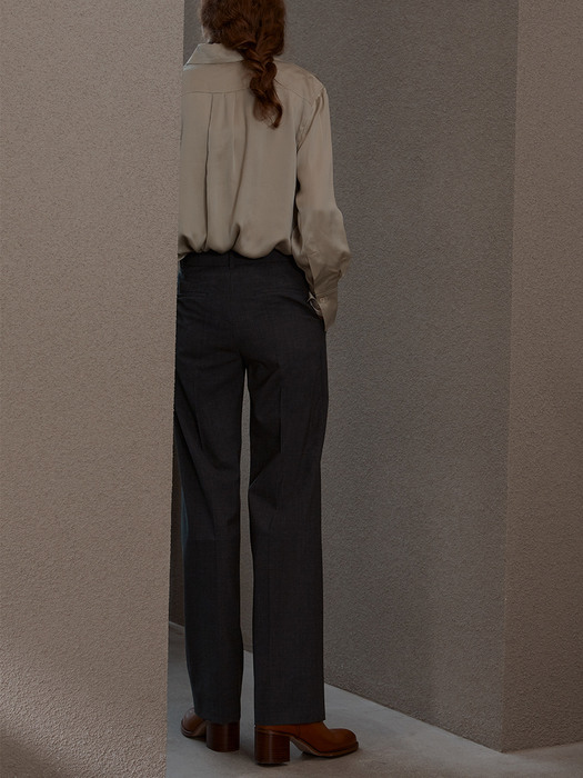 [Day-Wool] Single-breasted Belted Blazer + One Tuck Wide-Leg Trousers SET