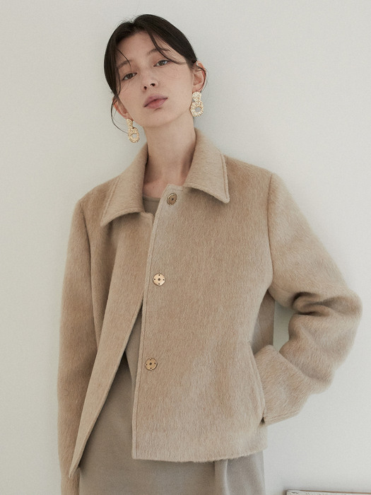 alpaca short jacket (beige)