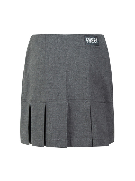 Pleats Wrap Skirt [GREY]
