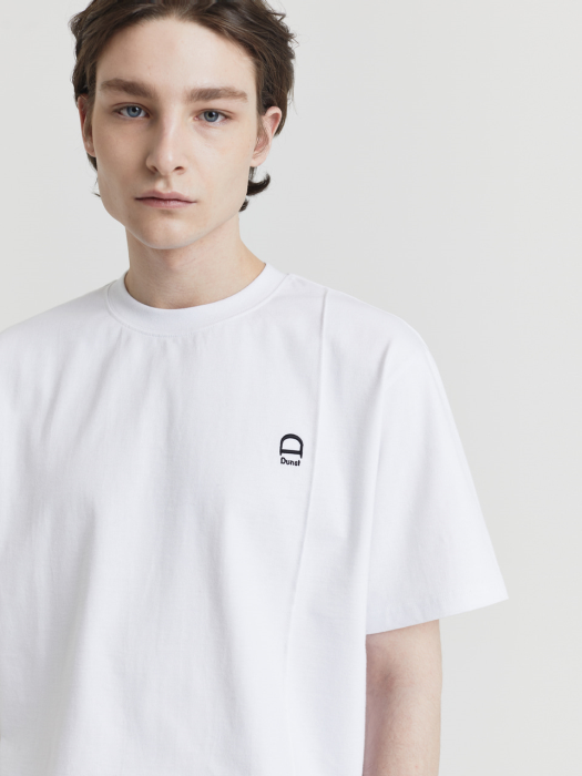 UNISEX LOGO CREASE T-SHIRT WHITE_M_UDTS1E108WT