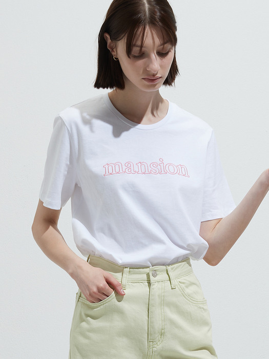 Mansion embroidery tee - White