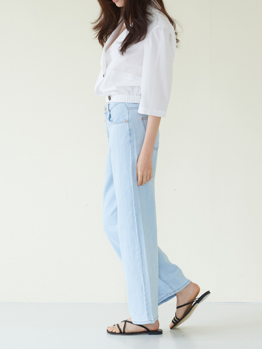 SUMMER WIDE DENIM PANTS LIGHT BLUE