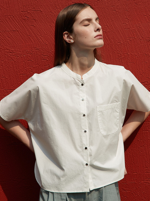 amr1257 china neck blouse (white)