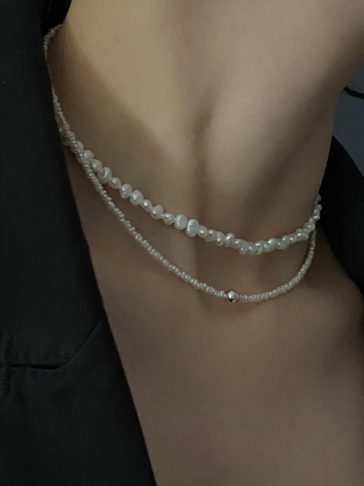 [silver925]TN69 pearl necklace 2set