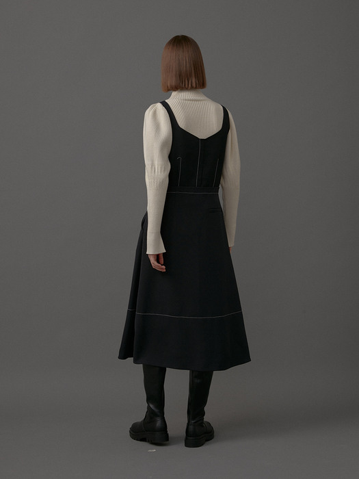 Sasha Stitch Bustier Dress_Black