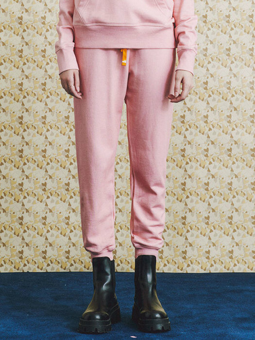 HAMPTON PINK COTTON AIMONS EMBROIDERY SWEAT PANTS