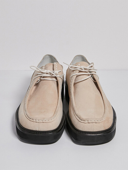 CREAMBEIGE suede square toe moc shoes(OH004)