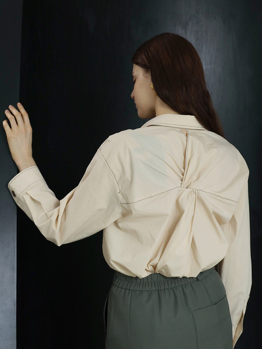 씨엘  Back-Twist  Shirts-IVORY