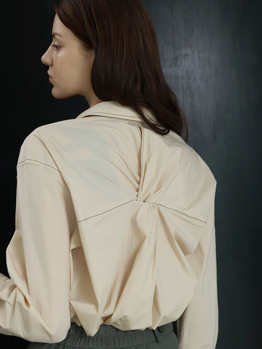 씨엘  Back-Twist  Shirts-IVORY