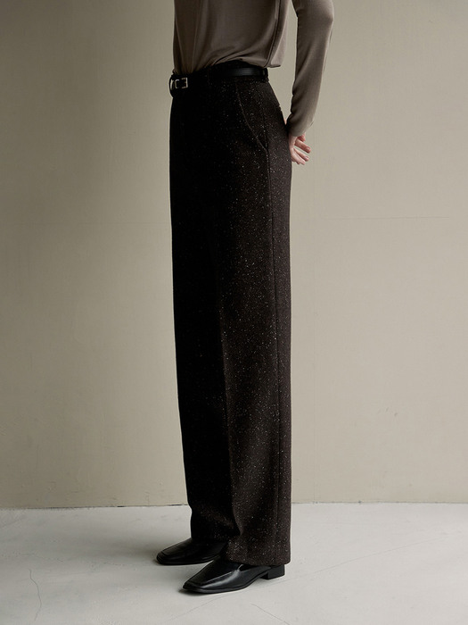 Nep wool slacks (brown)