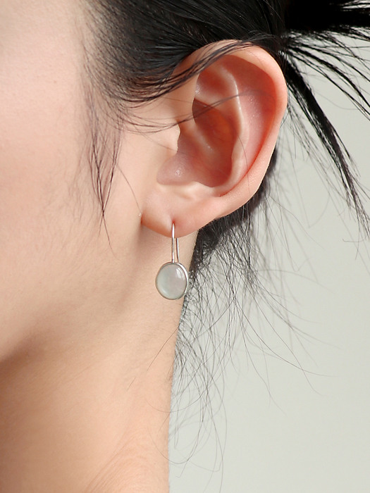 The moonstone silver hook earring