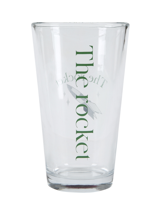 R ROCKET GRAPHIC GLASS CUP