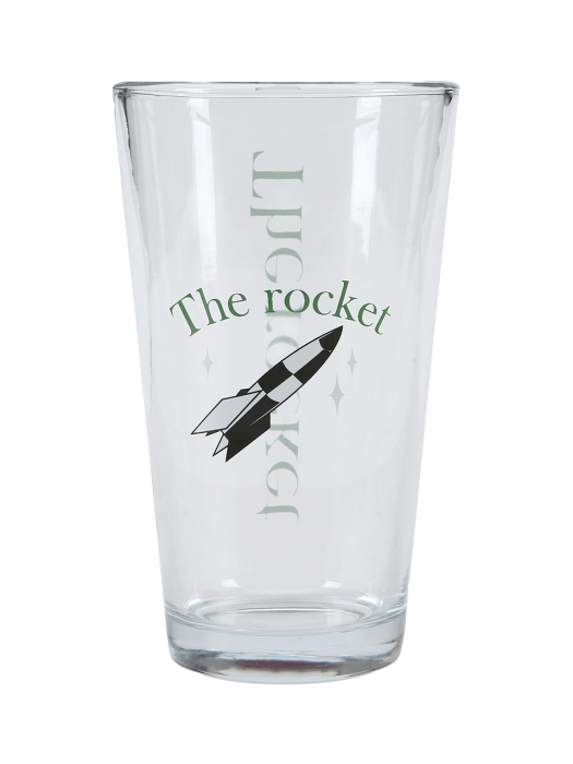 R ROCKET GRAPHIC GLASS CUP