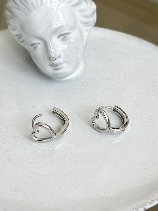 [단독] mini heart one touch earrings (2colors)