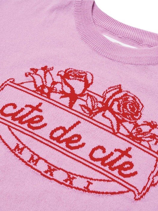 CitedeCite Pink Half Sleeve knit_PINK