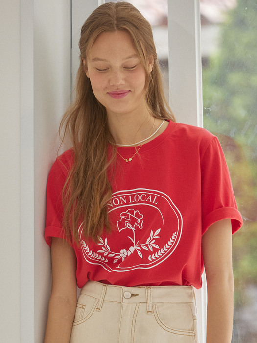 Rose Wreath T-shirt - Red