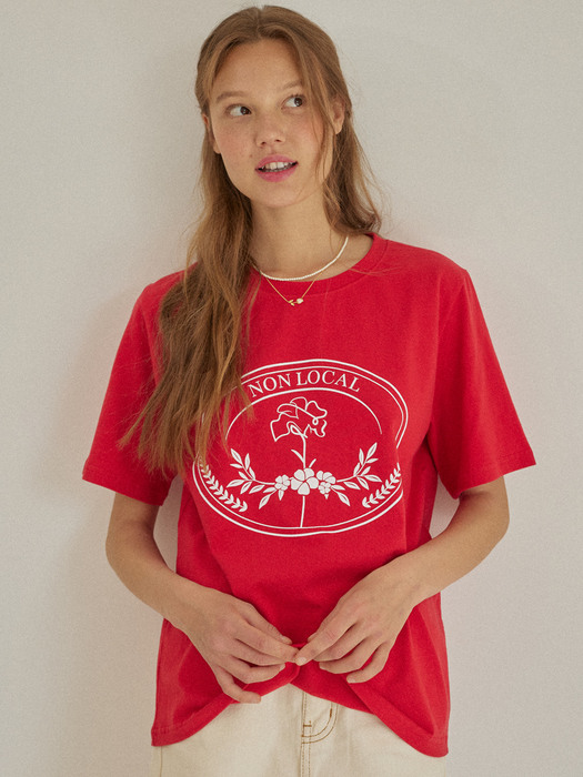 Rose Wreath T-shirt - Red