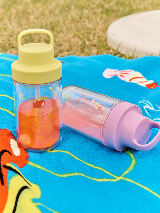 [X ABANG] Summer Graphic Straw Bottle_2color