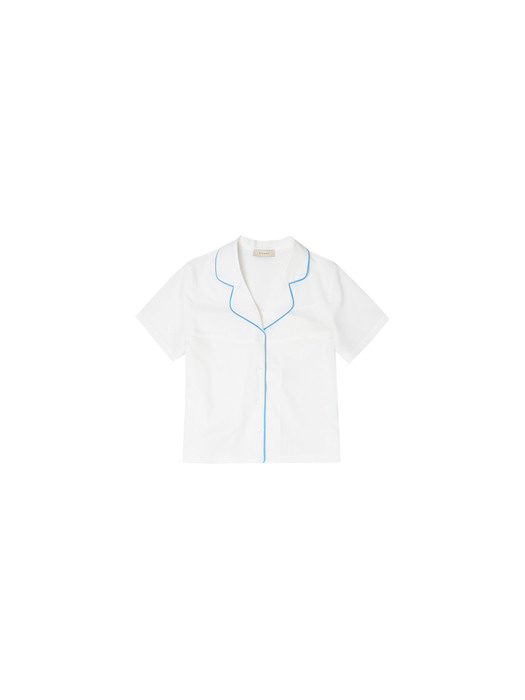 SITP5057 color line summer shirt_White