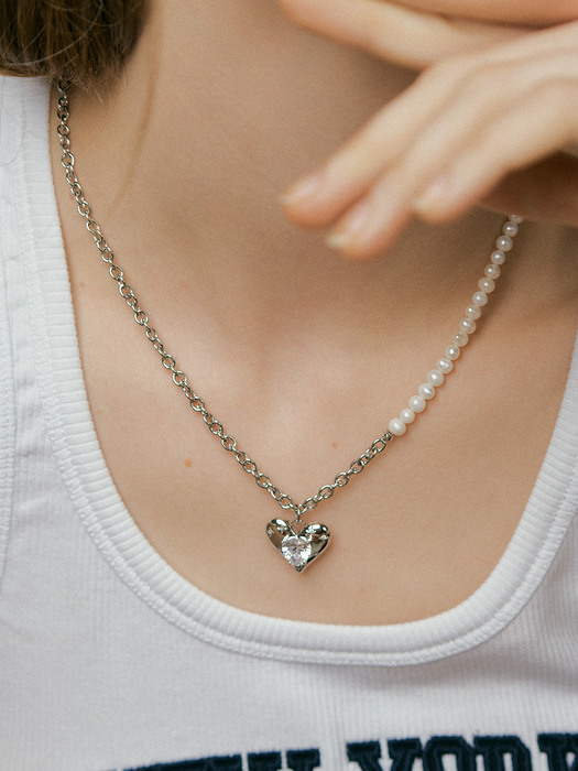 Mixed chain heart Necklace