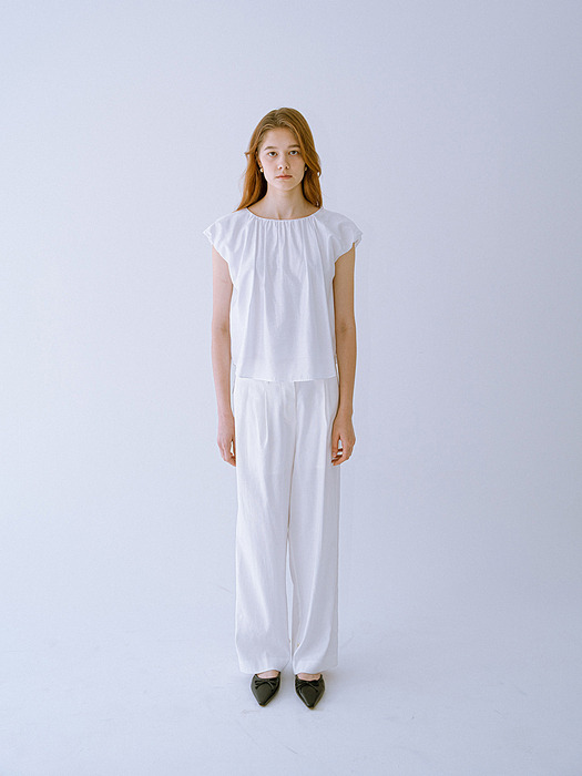  Linen Strap Pants_White