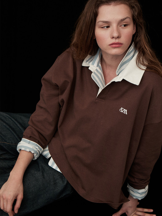 Rugby Collar T-Shirt_Brown