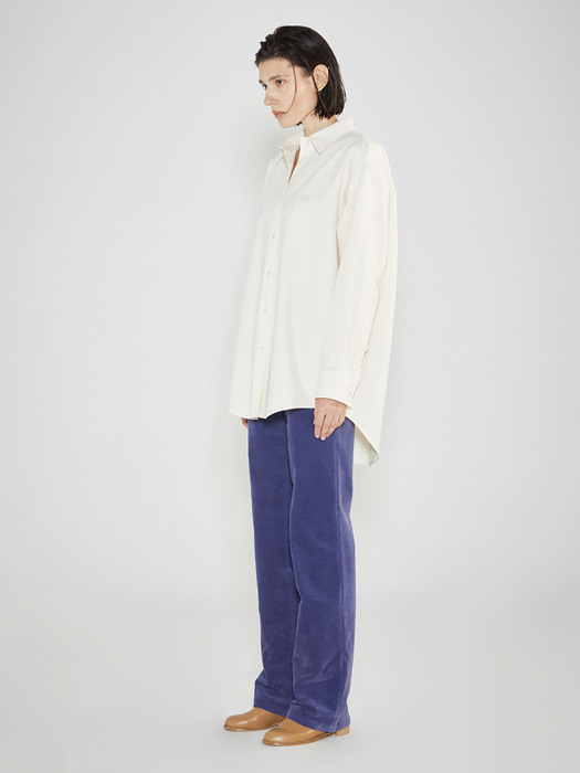  Cotton Velour Trousers (Blue)