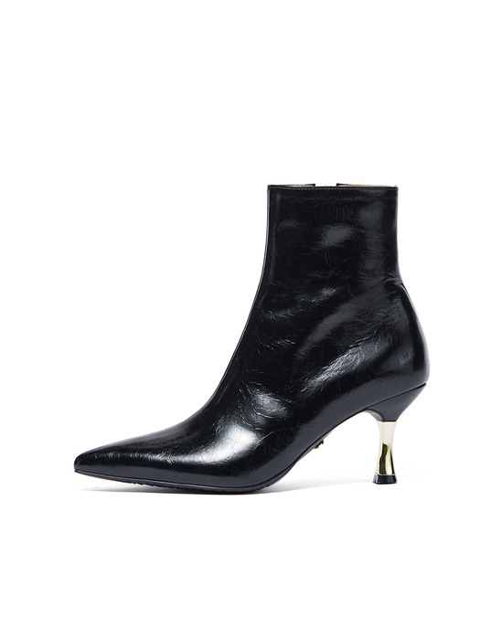 Golden heel Ankle Boots_Black