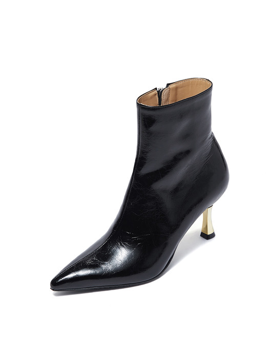 Golden heel Ankle Boots_Black