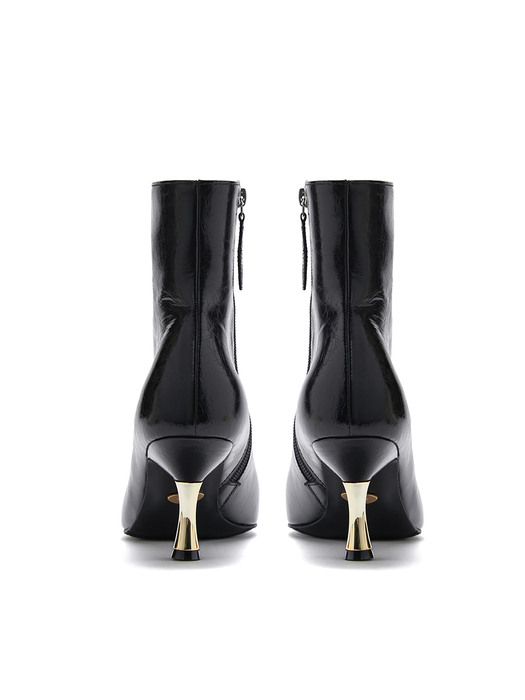 Golden heel Ankle Boots_Black