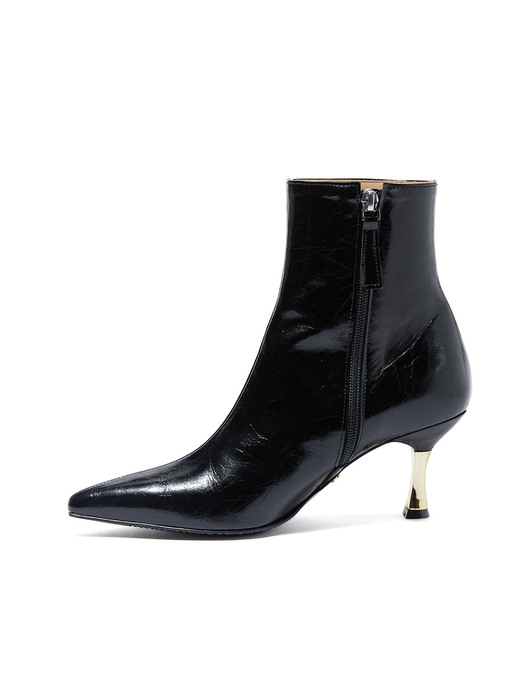 Golden heel Ankle Boots_Black