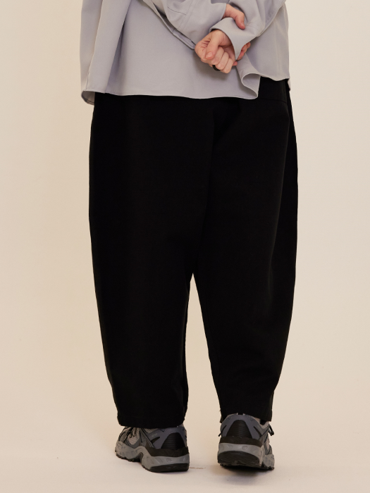 CB BASIC COTTON WIDE BANDING PANTS (BLACK)