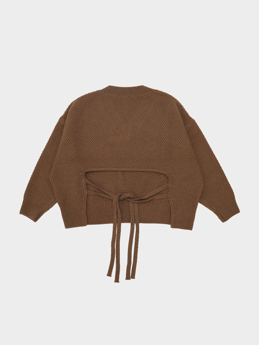 [리퍼브] Lumina Back Ribbon Sweater (Dark Chestnut)