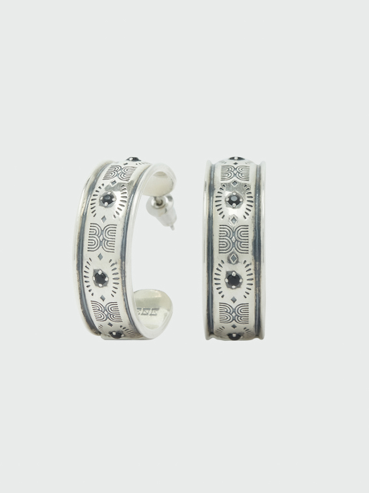 WHINE Logo-Engraved Hoop Earrings - Silver