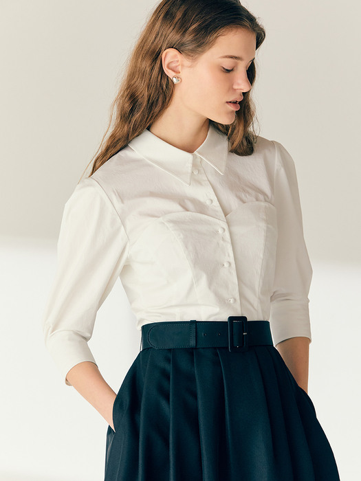 ZENIA Bustier detailed blouse (Off white)