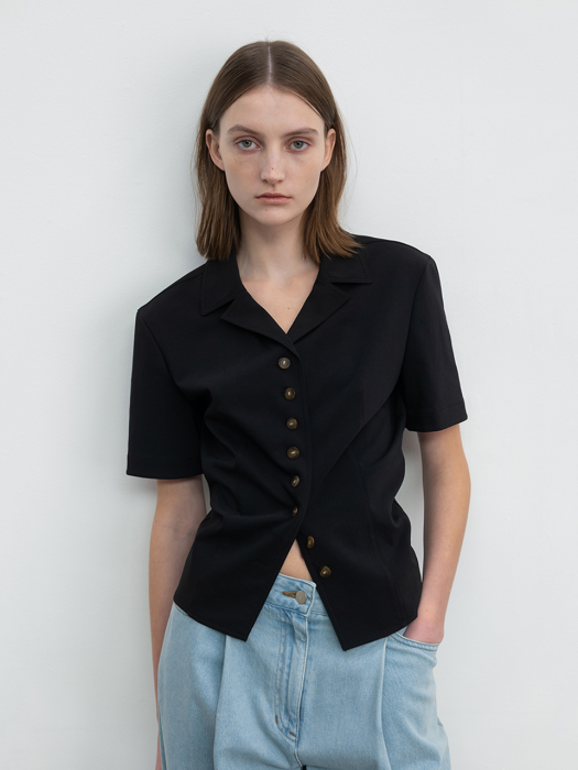 Collar Shirt Blouse Black (JWBL3E902BK)