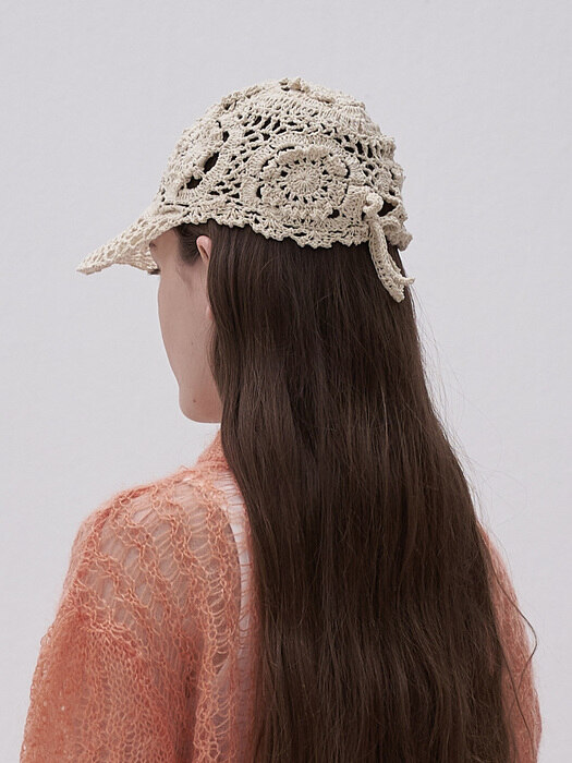 Floral Ball Cap_Ivory