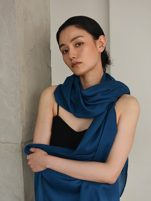 Cashmere pashmina muffler_Ocean blue