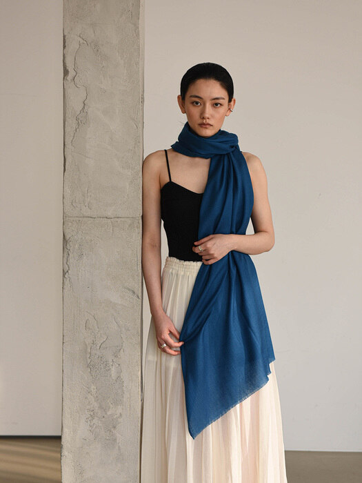 Cashmere pashmina muffler_Ocean blue