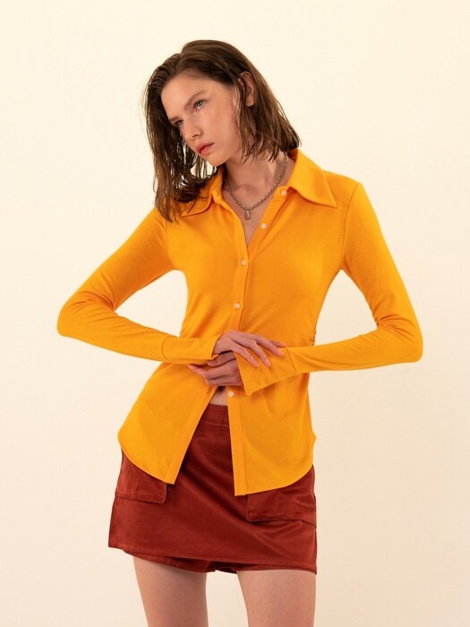 Kira button-up shirt (orange)