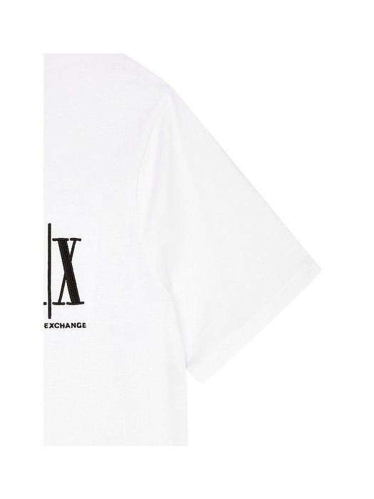 AX 남성 자수 로고 크루넥 티셔츠(A4M3130105)_화이트