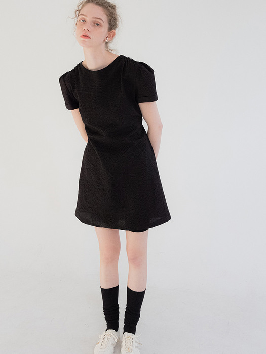 bubble mini dress (black)