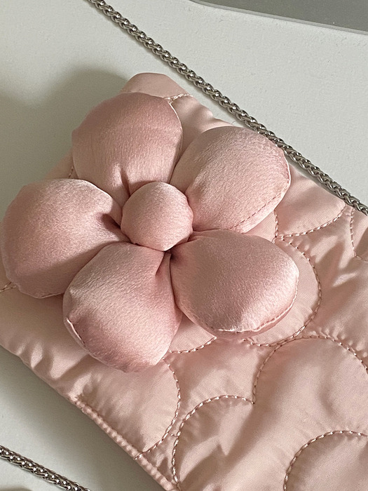 FLOWER PADDED BAG ( ROSE PINK )